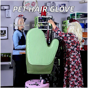 Double Sided Silicone Pet Tóc Loại Bỏ Bàn Chải Và Tóc Loại Bỏ Thiết Lập, Mèo Tóc Loại Bỏ Bàn Chải Găng Tay Găng Tay - Product Image 4