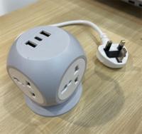 Regleta de alimentación compacta con 4 tomas de 10A, enchufe multitype y puerto USB-C, cable de extensión