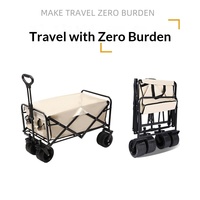 Chariot de camping d'extérieur pliable à traction manuelle pour vendeurs ambulants, en métal léger, vente en gros fabricant