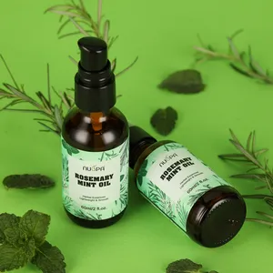 Harga pabrik grosir minyak rambut Formula Herbal alami penutrisi mendalam meningkatkan ujung terpisah Rosemary Mint