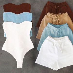 OEM Women Shorts <strong>Sets</strong> Summer <strong>Square</strong> Neck Sports Vest Short Drawstring Jogger Pants Bodysuit Cotton <strong>Set</strong> Womens 2 Piece Jogger <strong>Set</strong> - Product Image 4