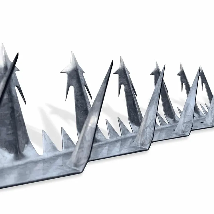 High security anti climb galvanized top sharp wall spikes safety metal razor wall spikes for fence