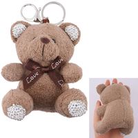 Uxury-llaveros de felpa suave con diamantes, llaveros de oso Eddy, accesorios para llaveros de 3D