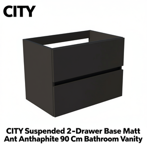 Mueble de Baño Suspendido CITY con 2 Cajones, Color Antracita Mate, 90 cm - Product Image 3