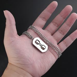 Dumbbell Design Pendants Necklaces Stainless Steel Jewelry Highly Polished Cuban <b>Chain</b> Statement Jewellery - Product Image 6