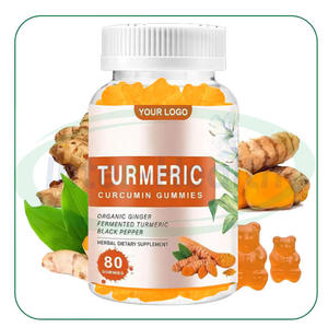 Gummies véganes OEM à la curcumine, au gingembre et au curcuma pour la santé des articulations, suppléments vitaminiques, gummies au curcuma - Product Image 1