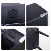 Poubelle à pression manuelle multifonctionnelle multi-emplacements 36L à quatre pieds avec accessoires noirs et petit panier de rangement intégré WBS121