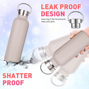 Produzione Diretta in Fabbrica, Bottiglia d'Acqua in Acciaio Inox 304 a Doppia Parete Sottovuoto, 350ml 750ml 1000ml, Senza BPA, con Coperchio in Bambù - Product Image 4