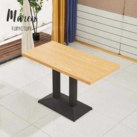 Table rectangulaire et carrée en bois massif et marbre pour restaurant de restauration rapide, restaurant occidental et snack-bar