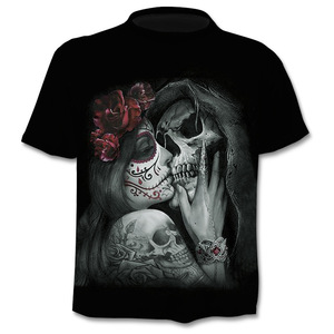 T-Shirt con teschio 3D t-Shirt con grafica novità estiva stampa t-Shirt con teschio di moda per uomo t-Shirt a maniche corte stampate divertenti - Product Image 6