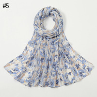 Yiwu Wanyi – foulard Hijab en mousseline de soie pour femmes musulmanes, nouveau Logo personnalisé, 100% Polyester, imprimé Floral
