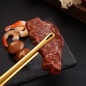 Nuevas Pinzas para Barbacoa de Acero Inoxidable 304, Pinzas para Pan Estilo Coreano, Pinzas Doradas Populares para Buffet y Fresas - Product Image 4