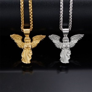 Accesorios Geométricos Populares, Colgante de Ángel en Acero Inoxidable Chapado en Oro - Product Image 3