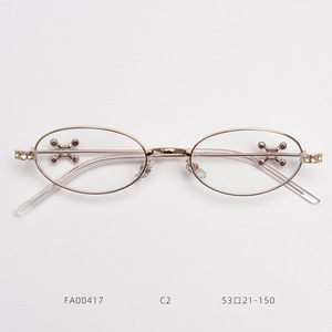 Lunettes de lecture ovales en métal rose Y2K 2026 avec strass pour femmes, monture carrée, verres anti-lumière bleue - Product Image 4