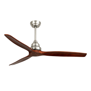 Ventilador de Techo Moderno Decorativo de 3 Aspas de Madera sin Luz, con Soporte de Barra Negra para Sala de Estar, Dormitorio y Hotel - Product Image 2