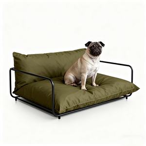 Modernes Luxus-Haustier bett Metallrahmen Abnehmbares Sofa für Hunde Katzen Mode Klassischer Stil Weiches Plüsch material Tier muster Karton - Product Image 6
