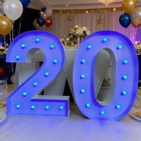 Lettres lumineuses LED personnalisées autoportantes en acier inoxydable avec finition peinture cuite, lettres de 4 pieds pour toile de fond de fête