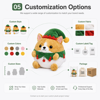 Peluche de chien Corgi Père Noël personnalisée, jouet en peluche doux avec logo, cadeau, faible MOQ, service OEM ODM, meilleure usine