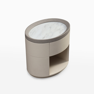 Table de chevet en bois massif au design original, style italien moderne avec rangement pour chambre d'hôtel ou d'appartement - Product Image 3
