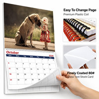 Calendrier de bureau personnalisé 2027, papier d'art de qualité supérieure, reliure spirale, planificateur mensuel pour le bureau, la maison, les cadeaux d'entreprise