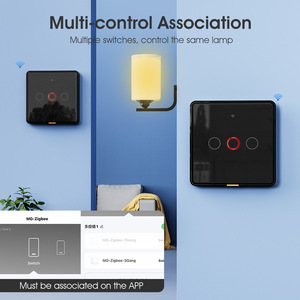 Interrupteur mural tactile intelligent Tuya Zigbee, norme européenne, 10A 150W, fonction de minuterie, coque PC ignifuge, fil sous-tension unique, utilisation intérieure - Product Image 2