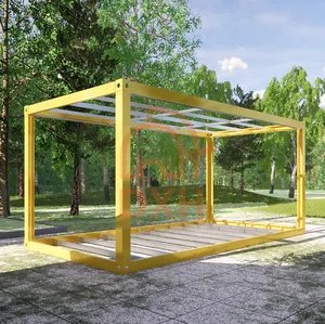 20 40 Fuß abnehmbare vorgefertigte gelbe Container häuser Rahmen bewegliche Fertighaus Container haus Rahmen mit einfacher Installation