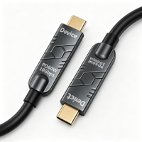 Câble Fibre Optique USB-C vers USB-C Qiulink 4K 60Hz 10 Gbit/s pour Synchronisation de Données et Charge PD60W pour Disque Dur Externe et Tablette