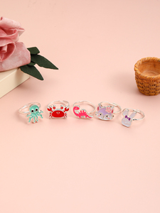 लड़कियों के लिए कई पशु अंगूठियां प्यारे बच्चों के आभूषण अंगूठी लड़कियों के लिए अच्छी गुणवत्ता वाले क्रिस्टल पशु अंगूठियां सेट - Product Image 4