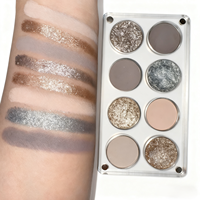 Palette acrylique transparente 8 couleurs mat miroitant maquillage des yeux Palette de fard à paupières maquillage quotidien Look neutre fard à paupières nu longue durée