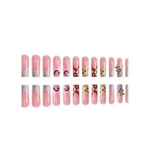 24 pezzi simpatico cartone animato francese scimmietta stelle lunghe pipa ad acqua armatura indossabile che fa scoppiare unghie artificiali vendita dito caldo - Product Image 5