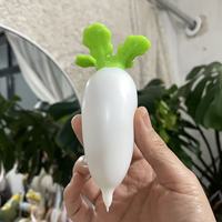 Balle Squishy en TPR à Montée Lente, Faite Main, en Forme de Radis Blanc, Croustillante et Moelleuse, Anti-stress, Cadeau de Noël et pour Fêtes