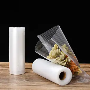 Kustom bahan bebas BPA bertekstur timbul penyimpan makanan Vac kantong vakum segel rol kantong plastik untuk makanan