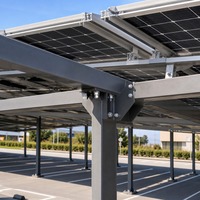 Système de montage solaire commercial haute résistance en forme de T, support de carport en aluminium et acier au carbone, montage au sol