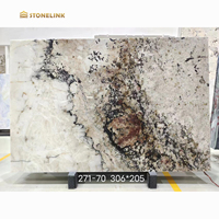 Stonelink Prix de gros Brésil Panneau mural luxueux en quartzite de Patagonie blanc naturel Dalles de marbre Pandora translucide Carreaux
