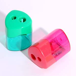 Cheap Bonvan Custom Standard Double Hole Color Transparent Plastic & Metal Manual <b>Pencil</b> Sharpener <b>for</b> <b>School</b> & Office Use - Product Image 2