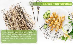 Spiedini <span class=keywords><strong>di</strong></span> Bambù Neri a Forma <span class=keywords><strong>di</strong></span> Cuore, Ecologici e Moderni, Design a Cuore Intrecciato per Antipasti, Confezione Personalizzabile - Product Image 4