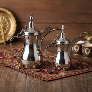 ชุดกาแฟดัลลาห์สุดหรู สไตล์อาหรับ ทำจากสแตนเลส ดีไซน์ทันสมัยและดั้งเดิม เหมาะสำหรับใช้ในสำนักงานหรือเป็นของขวัญ  ลดราคาพิเศษ - Product Image 1