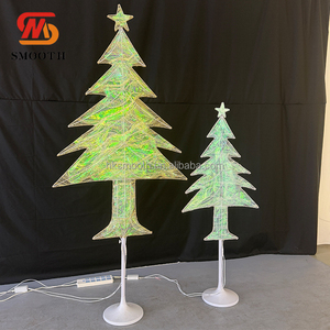 Árbol de Navidad LED con Marco de Hierro y Malla de Tela, Decoración Brillante para Eventos y Festividades - Product Image 2