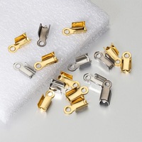 Fermoirs à clip pour ruban, cuir, perles, connecteurs pour la fabrication de bijoux DIY, embouts de sertissage en acier inoxydable