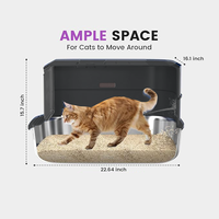 Litière pour chat entièrement fermée en acier inoxydable, grande taille, nettoyage automatique, facile à nettoyer, désodorisant, accessoires pour animaux de compagnie, vente en gros