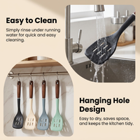 Spatule à fentes en silicone sans BPA, résistante à la chaleur, pour ustensiles de cuisson antiadhésifs, spatules de cuisine robustes pour la cuisson (OEM/ODM)