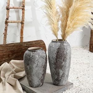 <span class=keywords><strong>Vase</strong></span> en céramique gris blanc de table Vintage Offre Spéciale de haute qualité fait à la main <span class=keywords><strong>Vase</strong></span> à fleurs en glaçure mate pour la décoration intérieure et le mariage - Product Image 3