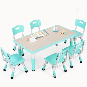 Juego <span class=keywords><strong>de</strong></span> <span class=keywords><strong>Mesa</strong></span> y Silla para Guardería Infantil, Moderno y Seguro, Altura Ajustable, Plástico Ecológico y Duradero, Muebles <span class=keywords><strong>de</strong></span> Estudio para Niños Pequeños - Product Image 1