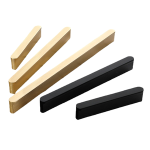 Poignée de porte de placard et de garde-robe moderne simple en alliage d'aluminium en forme de T, durable, solide, noir et or, pour salon - Product Image 1