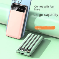 Usine directe Ultra-mince fil intégré Mini chargeur d'alimentation Mobile affichage LED 10000 MAh Micro USB impression cadeau en gros