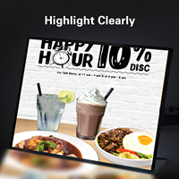 Cadre d'affichage lumineux pour vitrine A1/A2/A3/A4 en aluminium, ultra-fin, avec éclairage LED pour publicité, boîte à lumière en verre