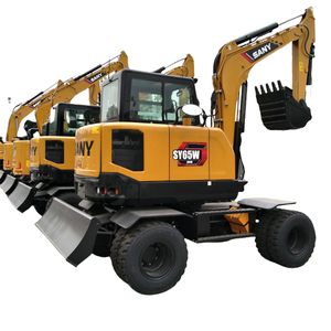 98% nouvelle Chine Sany sy65w utilisé mini pelle sur pneus 6ton EPA CE certificat sy65 pelle d'occasion en stock - Product Image 1