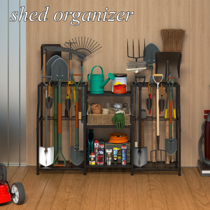 Heavy Duty Garden Tool <b>Storage</b> Rack <b>Large</b> Capacity Garden Tool Organizer <b>Storage</b> <b>Basket</b> for Shovels Rakes and Yard Tools - Product Image 2