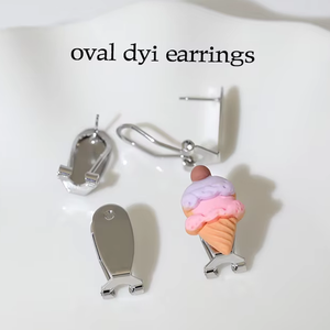 Composants de boucles <span class=keywords><strong>d</strong></span>'oreilles en laiton couleur argent, supports de boucles <span class=keywords><strong>d</strong></span>'oreilles à clip, fermoirs plats pour bijoux - Product Image 2