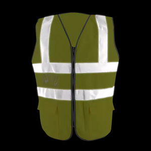 Gilet de sécurité haute visibilité réfléchissant de classe <span class=keywords><strong>2</strong></span> ANSI avec poche d'identification en PVC, design léger, tissu en tricot de polyester léger - Product Image 4